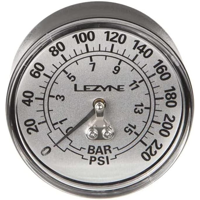 Lezyne 220 Psi Gauge 2.5 Black / Silver